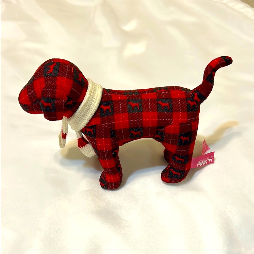 PINK Victoria's Secret Red and Black Plaid Plush Dog
New
